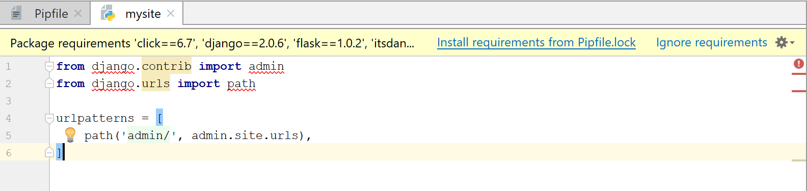 packages that are listed in the Pipfile are missing packages that are listed in the Pipfile are missing