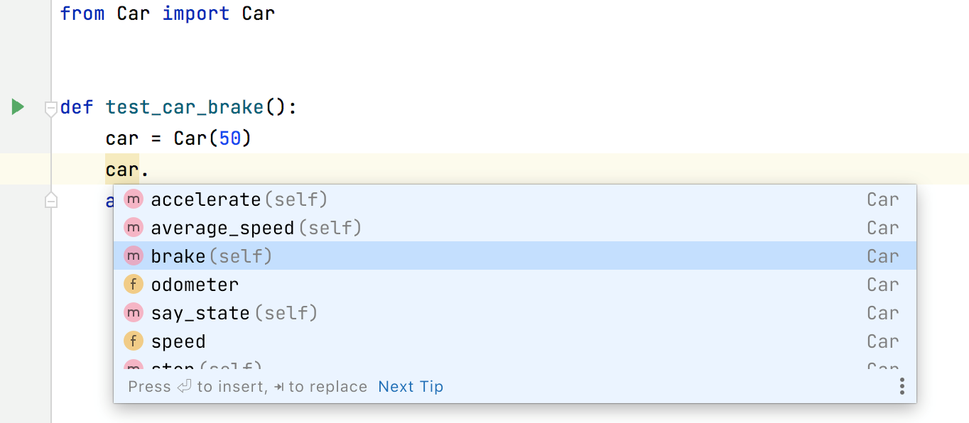 Autocompletion for the test subject Autocompletion for the test subject