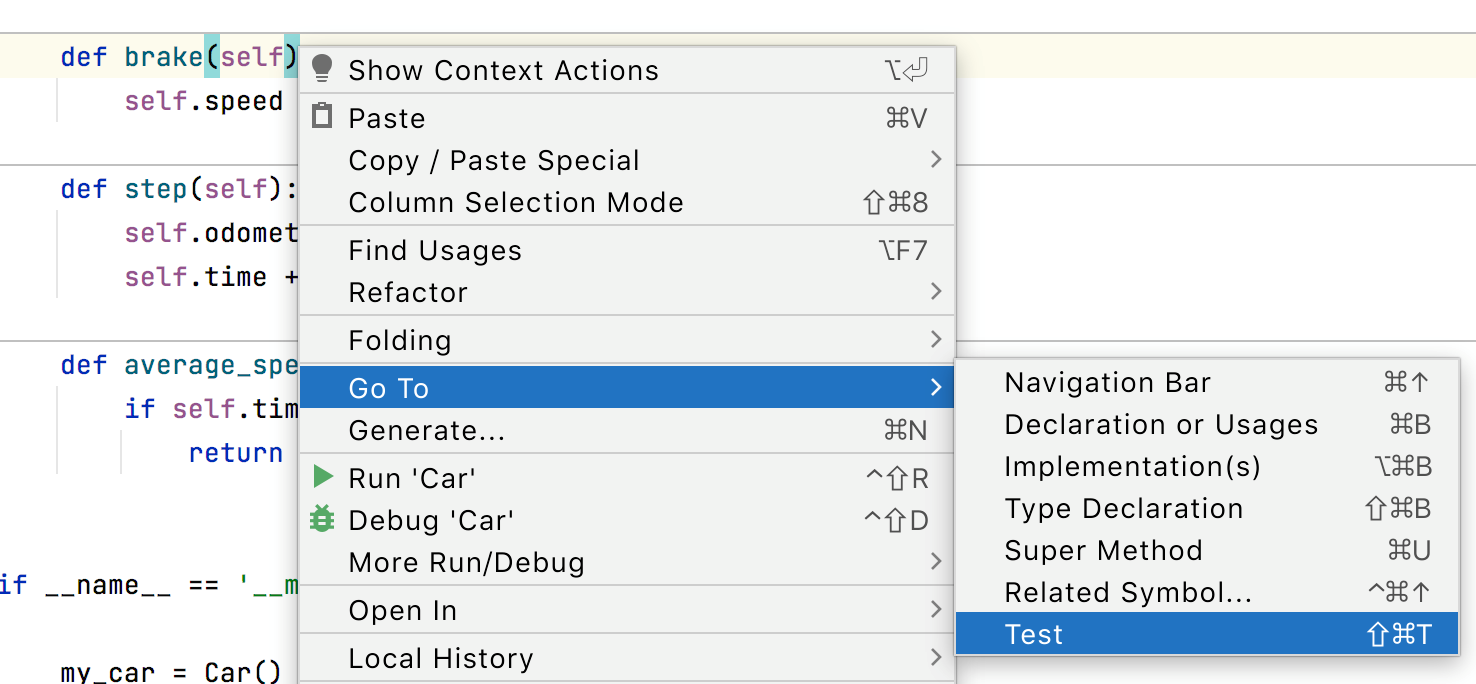 Go to test Go to test
