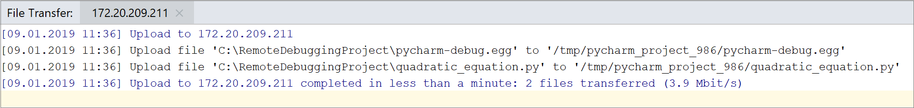 File Transfer window File Transfer window