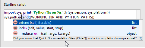 Starting script Starting script