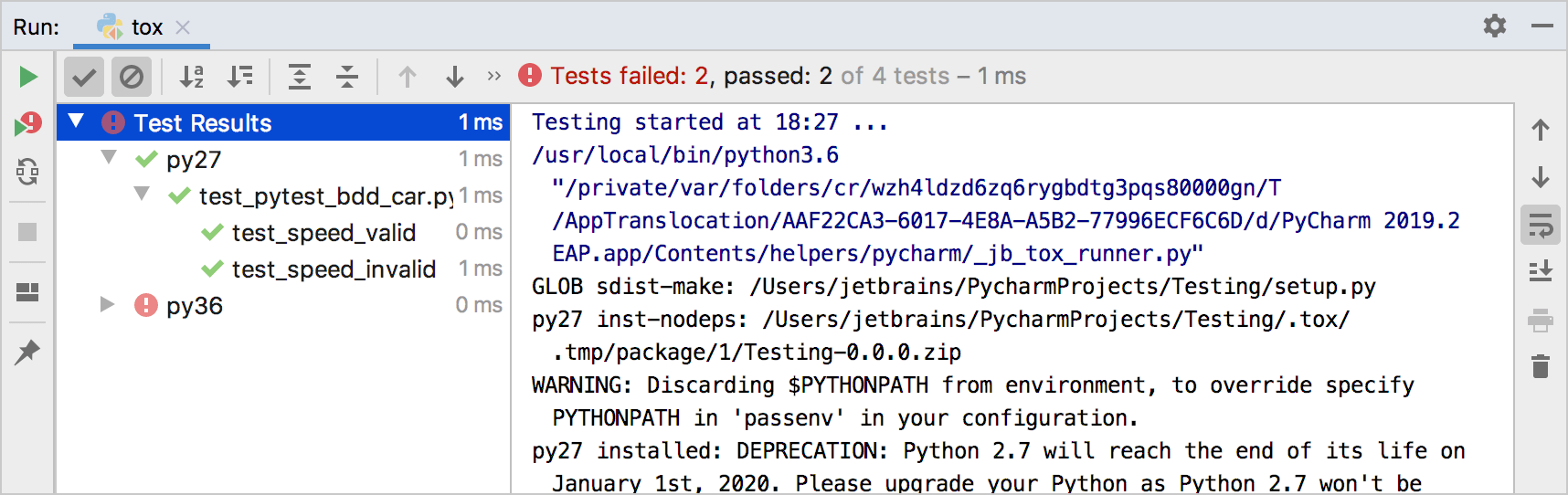Running tox tests Running tox tests