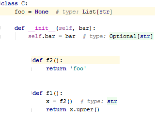 Type hinting attributes Type hinting attributes
