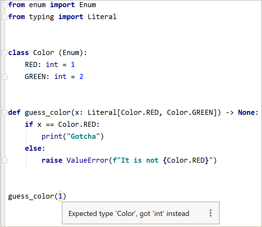 Literal type validation Literal type validation