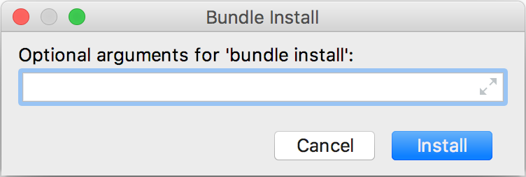 Bundle Install dialog Bundle Install dialog