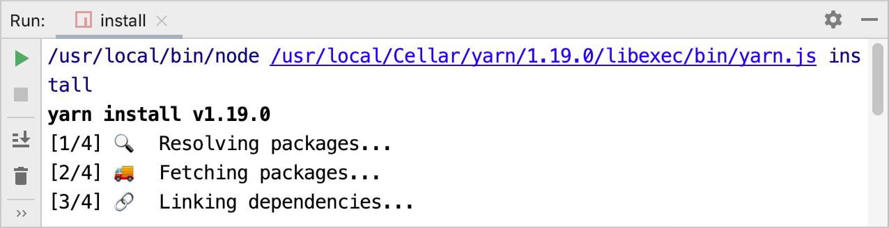 Run Tool window / installing packages Run Tool window / installing packages