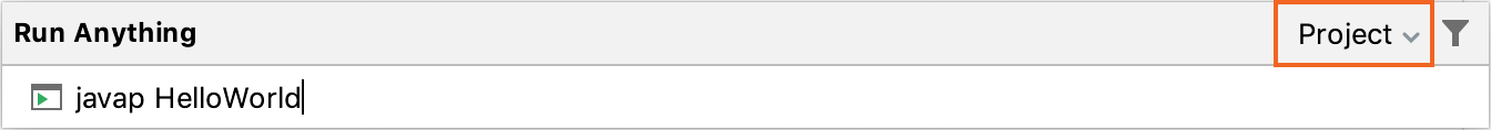 Configure Context in the Run Anything dialog Configure Context in the Run Anything dialog