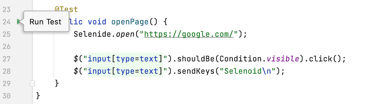 Running a test Running a test