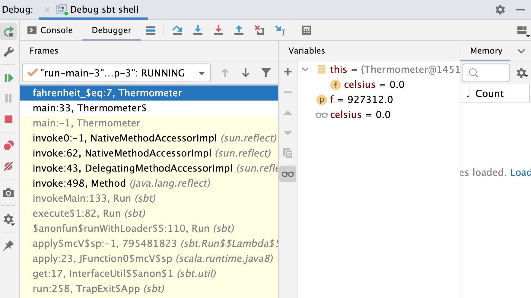 Debug tool window Debug tool window