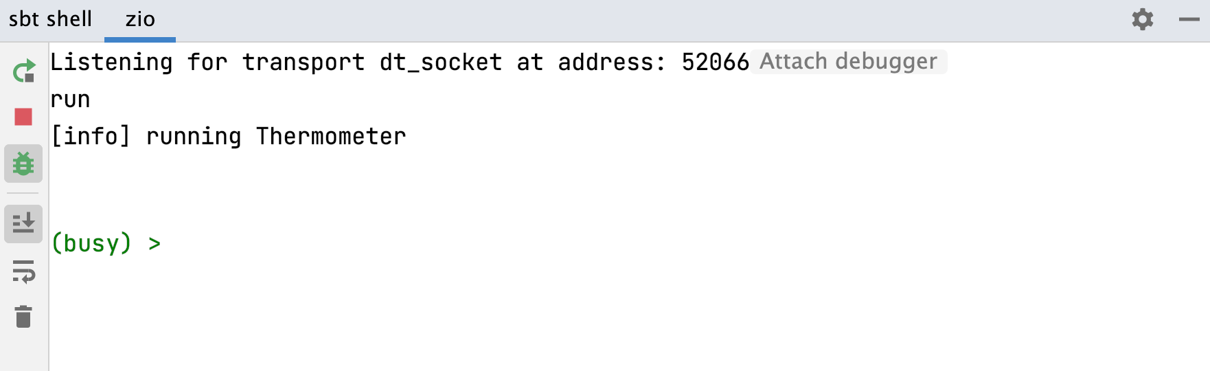 sbt shell: run sbt shell: run