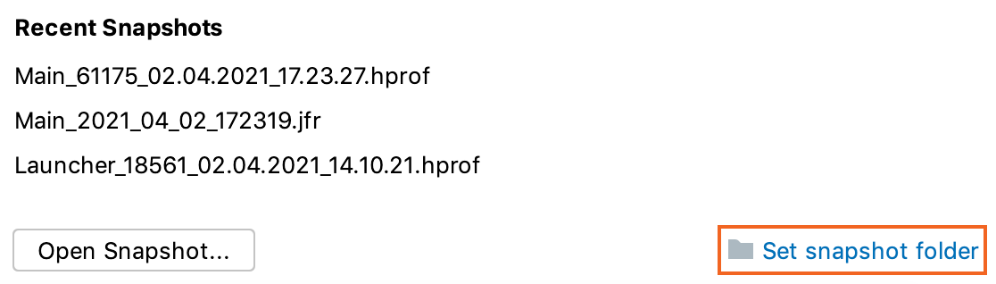 Set snapshots folder 1 Set snapshots folder 1