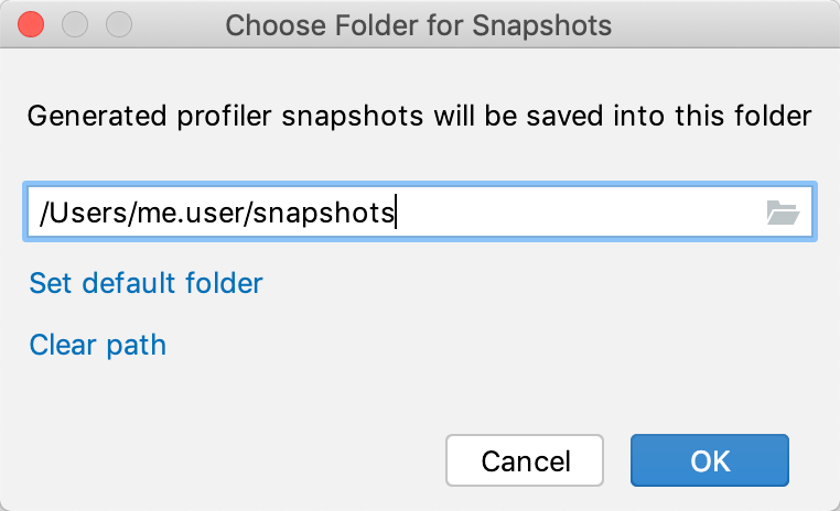 Set snapshots folder 2 Set snapshots folder 2