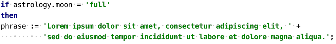 Continuation indent = 4 Continuation indent = 4