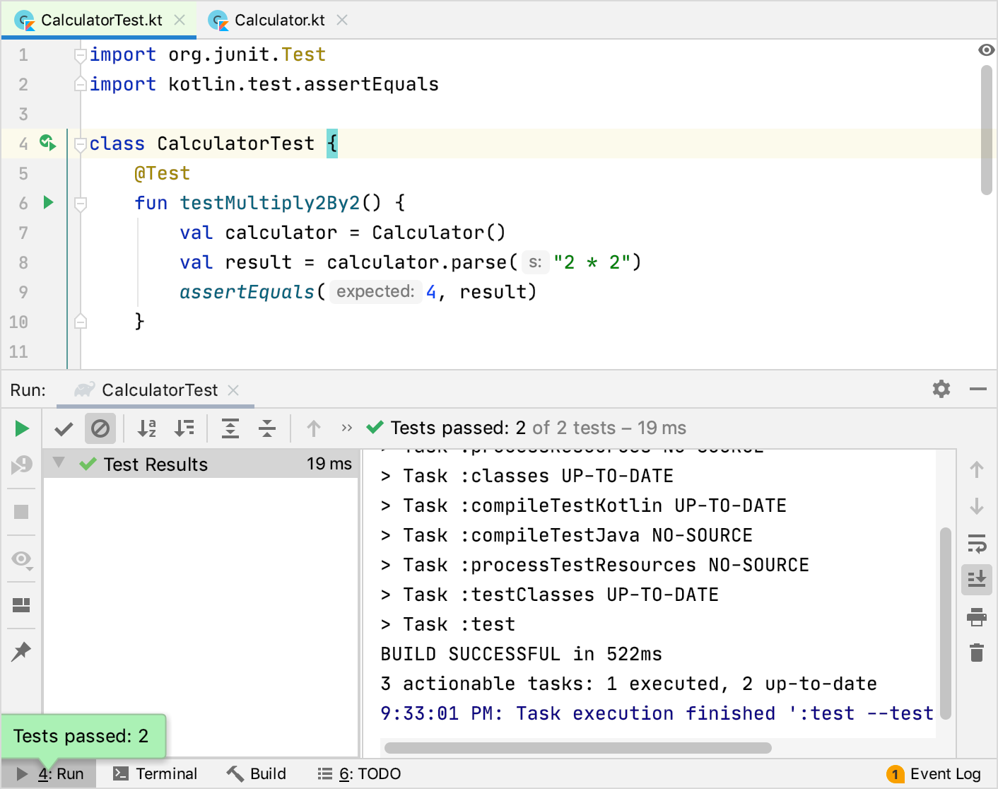 The second test passes The second test passes