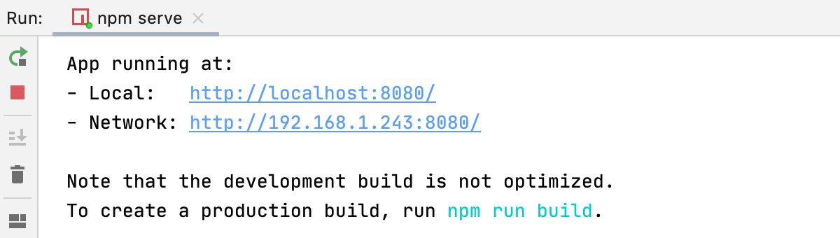 Vue.js app is running Vue.js app is running