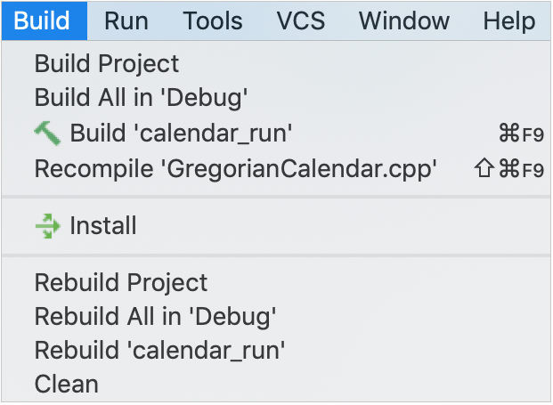 build menu build menu