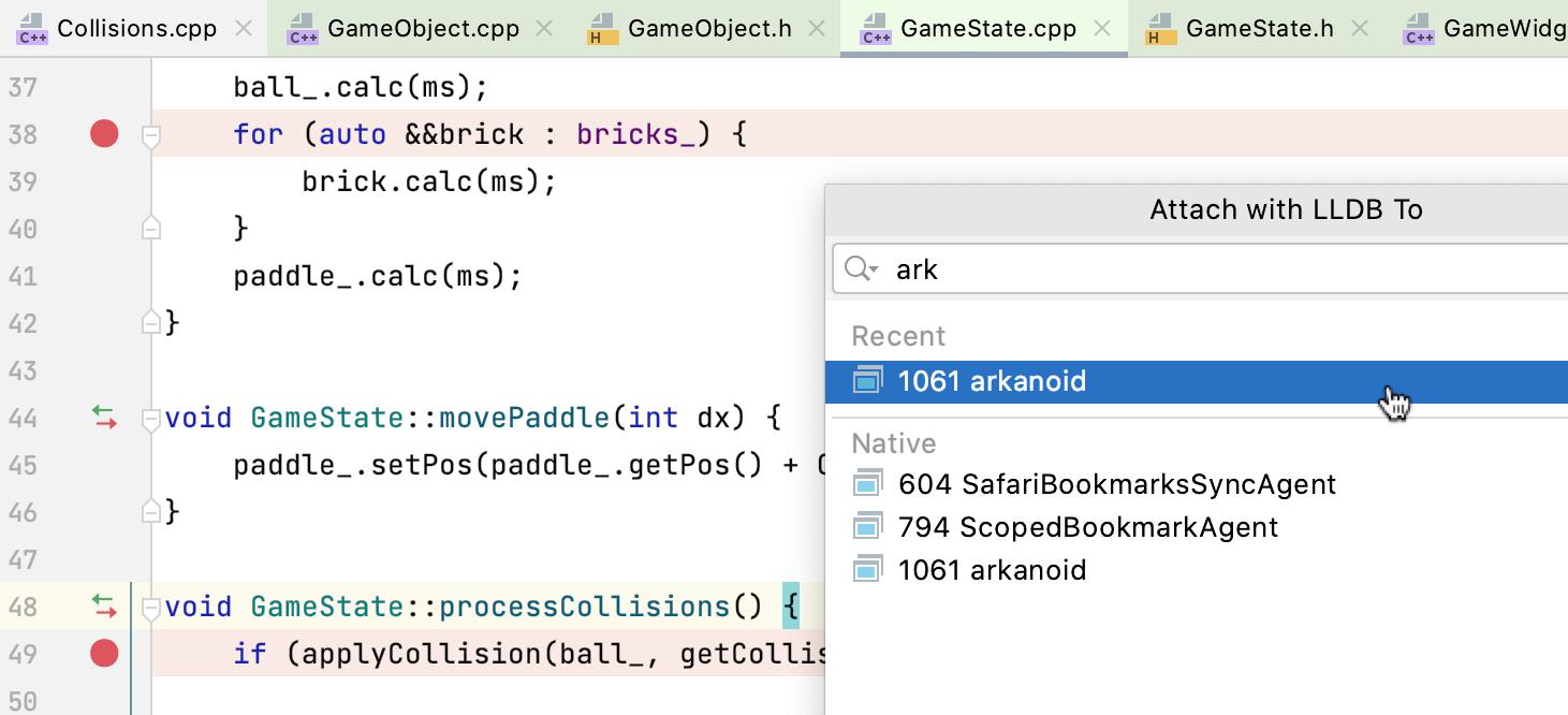 Attaching to a running process Attaching to a running process