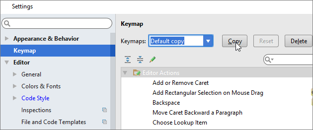 Copy keymap Copy keymap