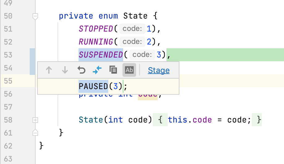 Stage change from the editor Stage change from the editor