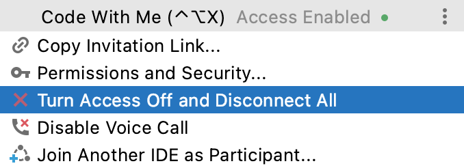 Turn Off Access Turn Off Access