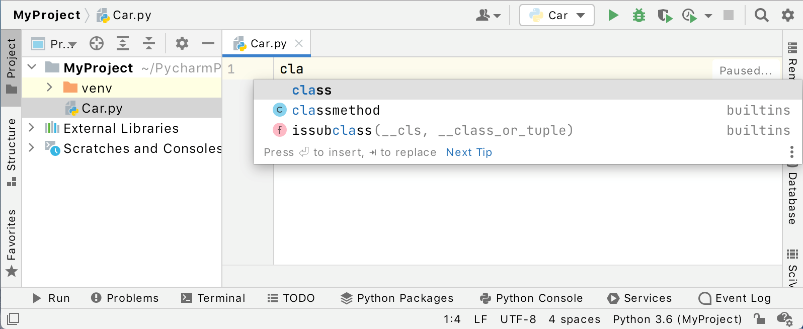 Create class completion Create class completion