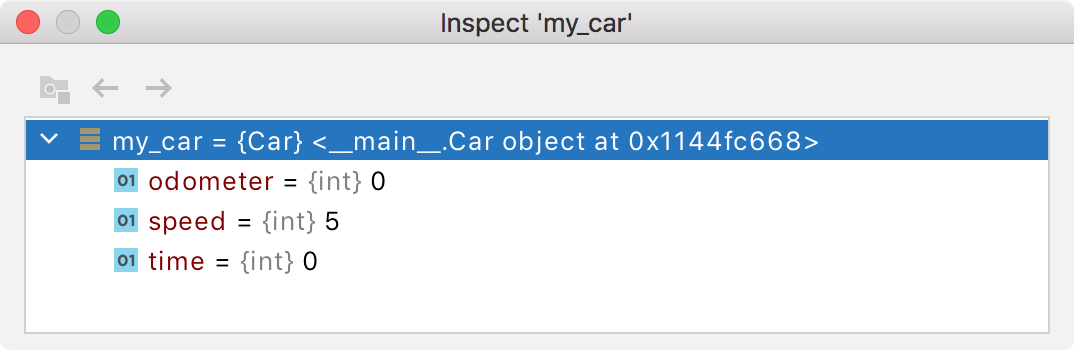 Inspect dialog Inspect dialog