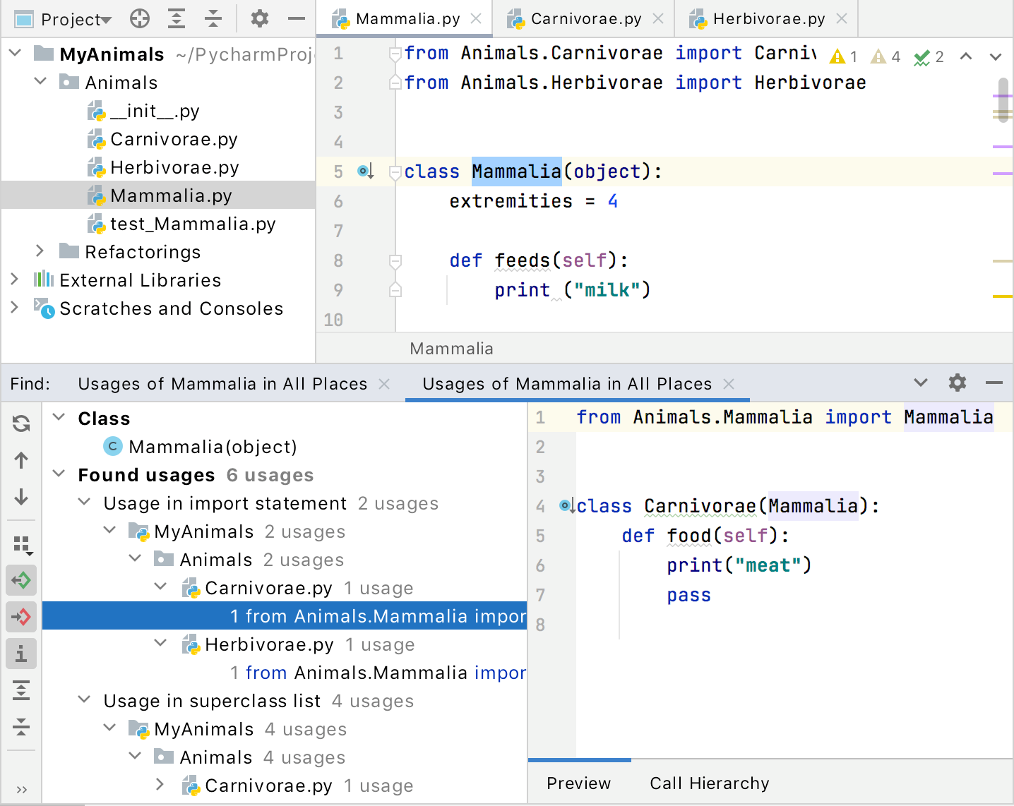 Find usages Find usages