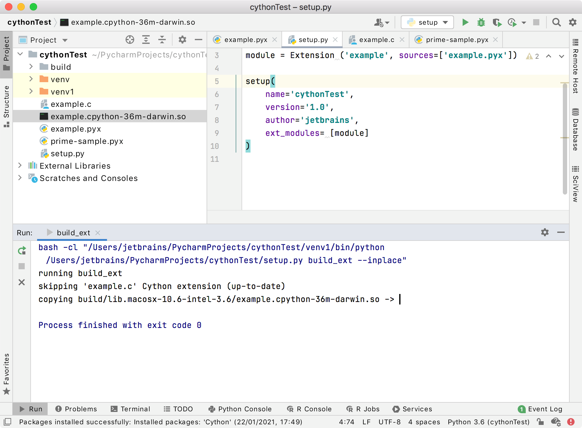 compilation with the build task compilation with the build task