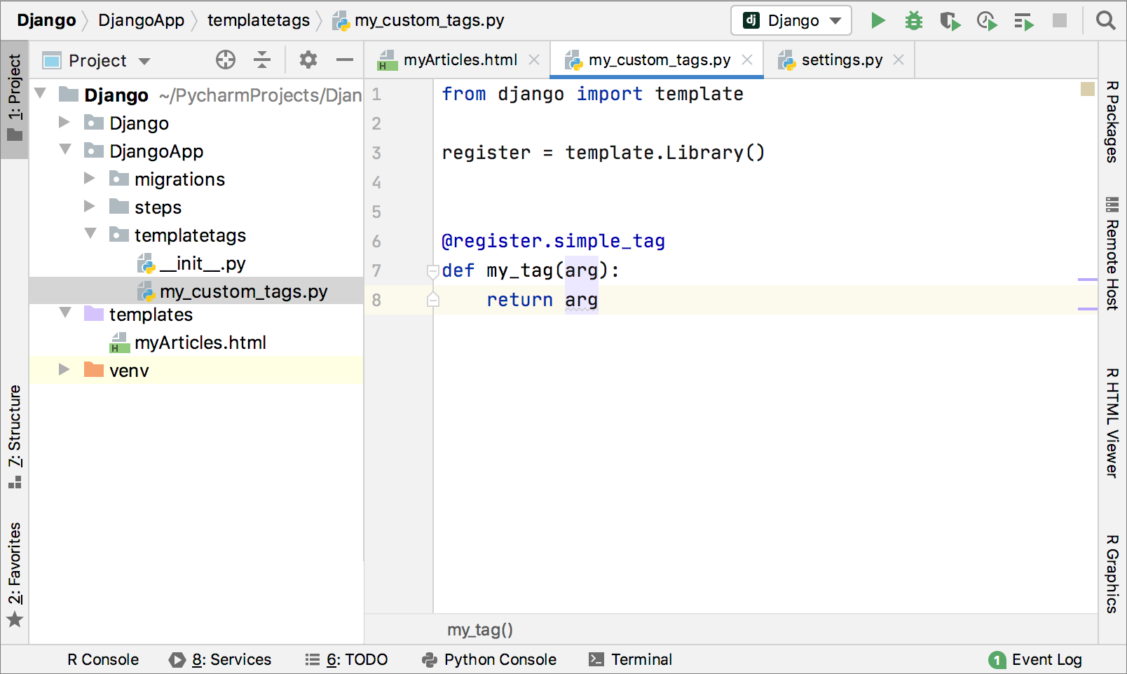 Adding a custom template tag Adding a custom template tag