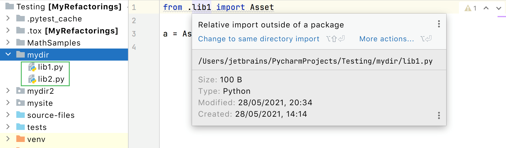 Relative import outside of the package Relative import outside of the package