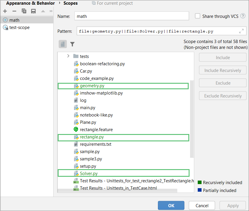 A new scope with added files and folders A new scope with added files and folders
