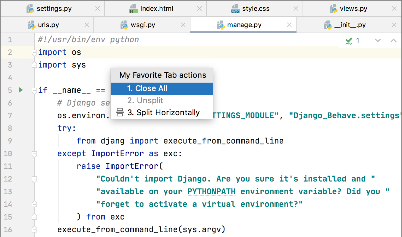 Access an action from a quick list Access an action from a quick list