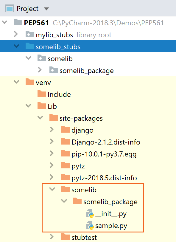 Creating a structure corresponding to the stub implementation package Creating a structure corresponding to the stub implementation package