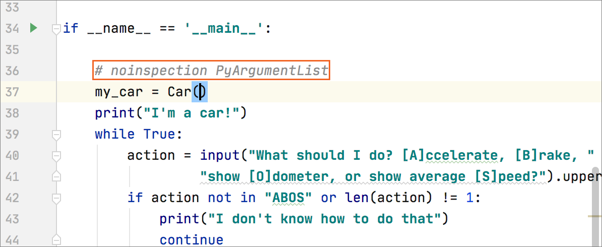 Suppressing comment Suppressing comment