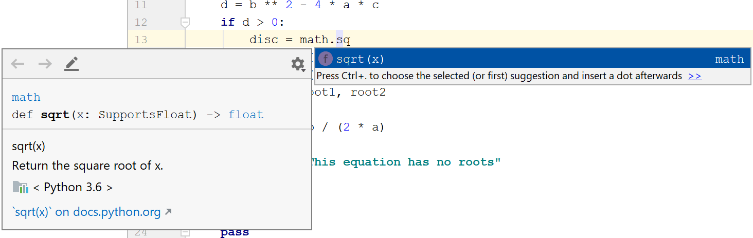 Quick documentation Quick documentation