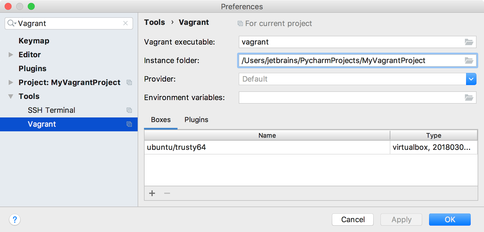 Define Vagrant settings Define Vagrant settings