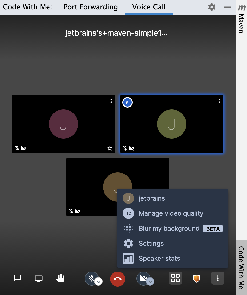 the Code With Me tool window