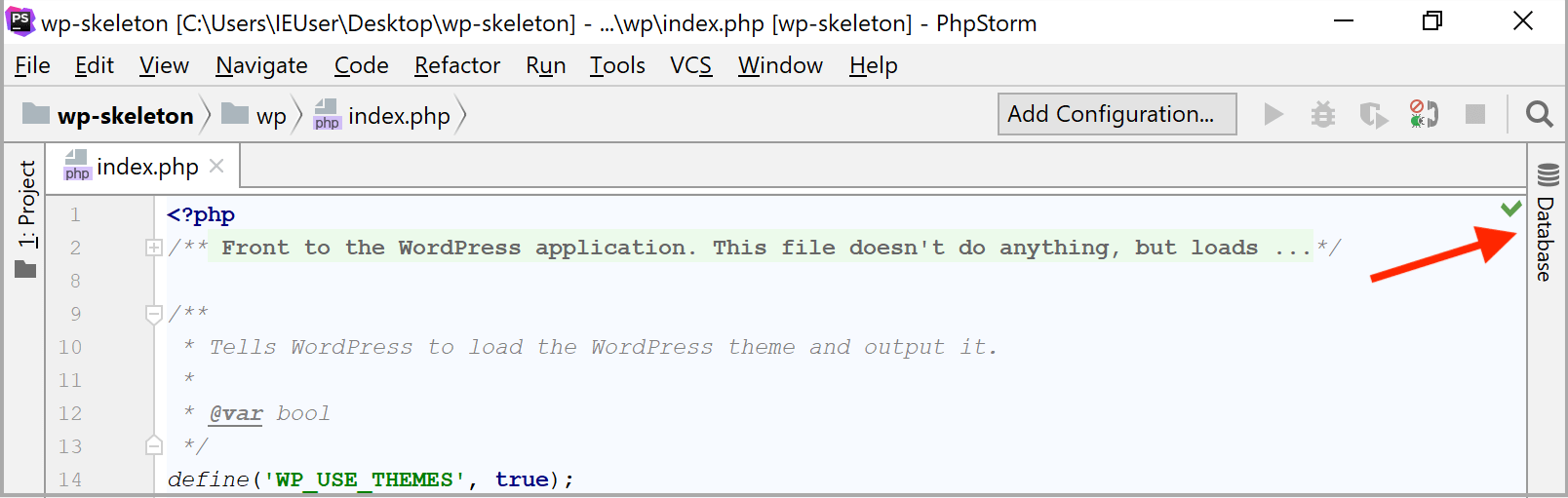 Open the Database tool window Open the Database tool window