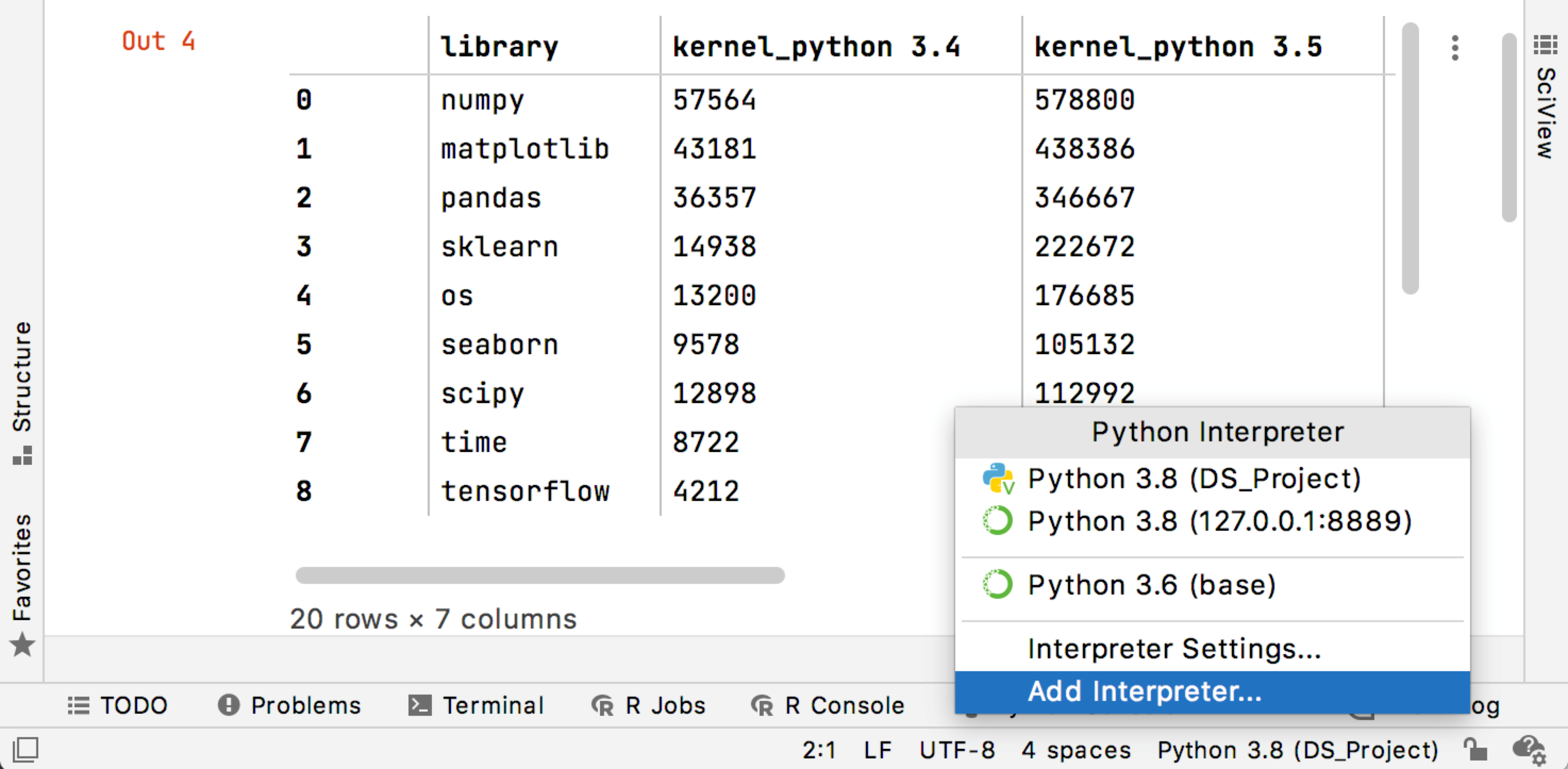 Select an interpreter Select an interpreter