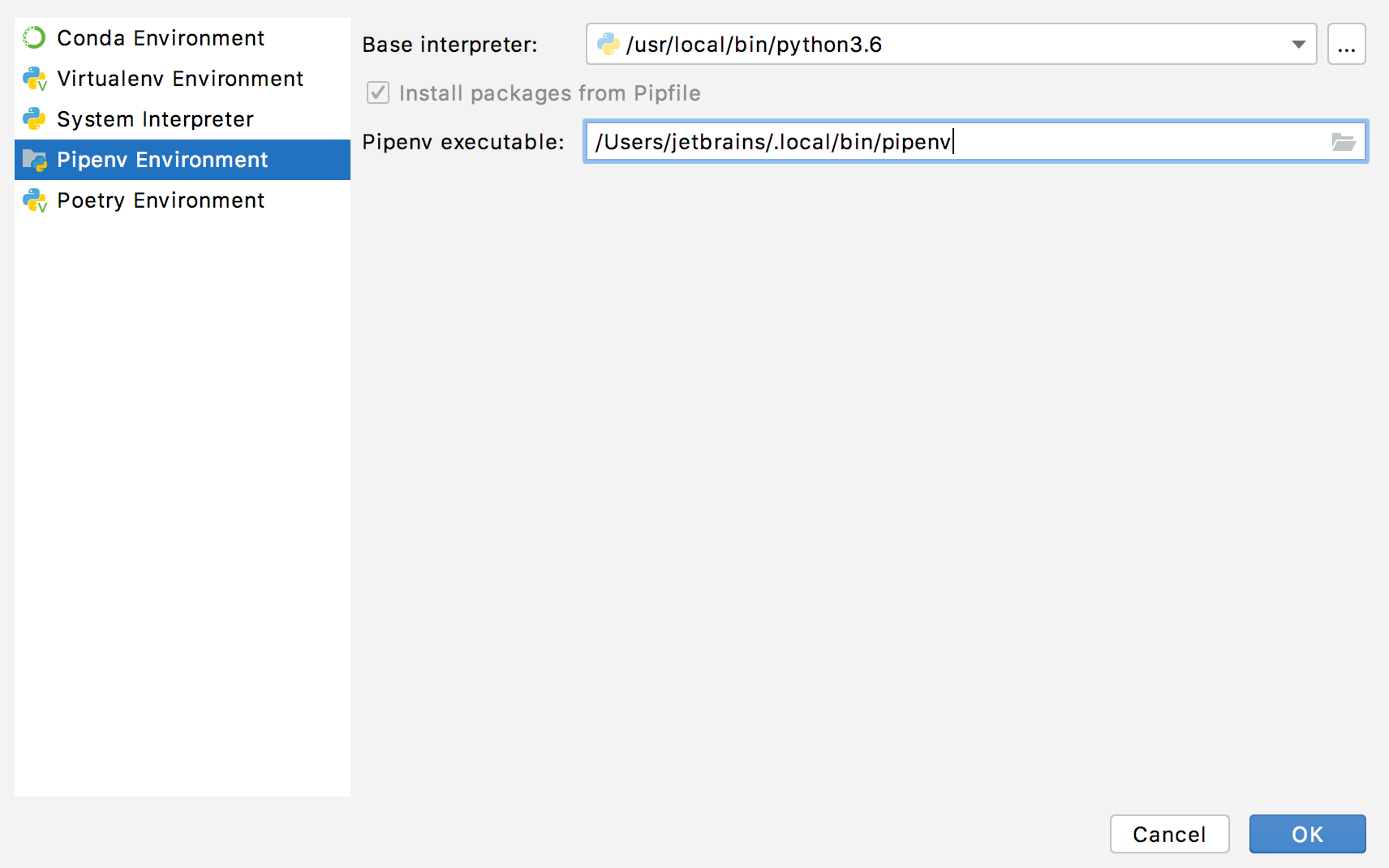 Adding a Pipenv environment Adding a Pipenv environment