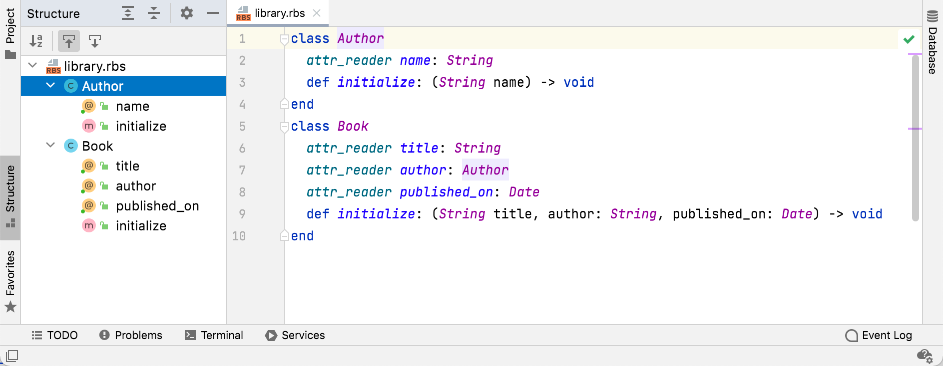 Structure tool window