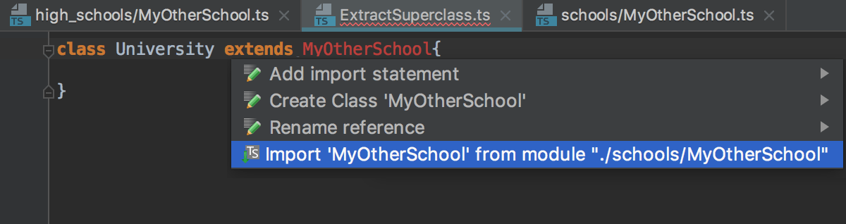 Auto import with suggestion from the TypeScript Language Service: no choices Auto import with suggestion from the TypeScript Language Service: no choices