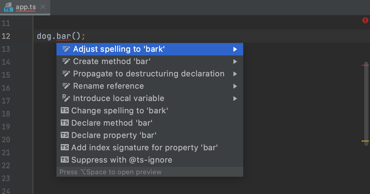 Apply quick-fix in the editor Apply quick-fix in the editor