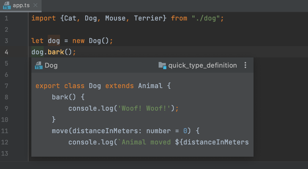 Quick type definition Quick type definition