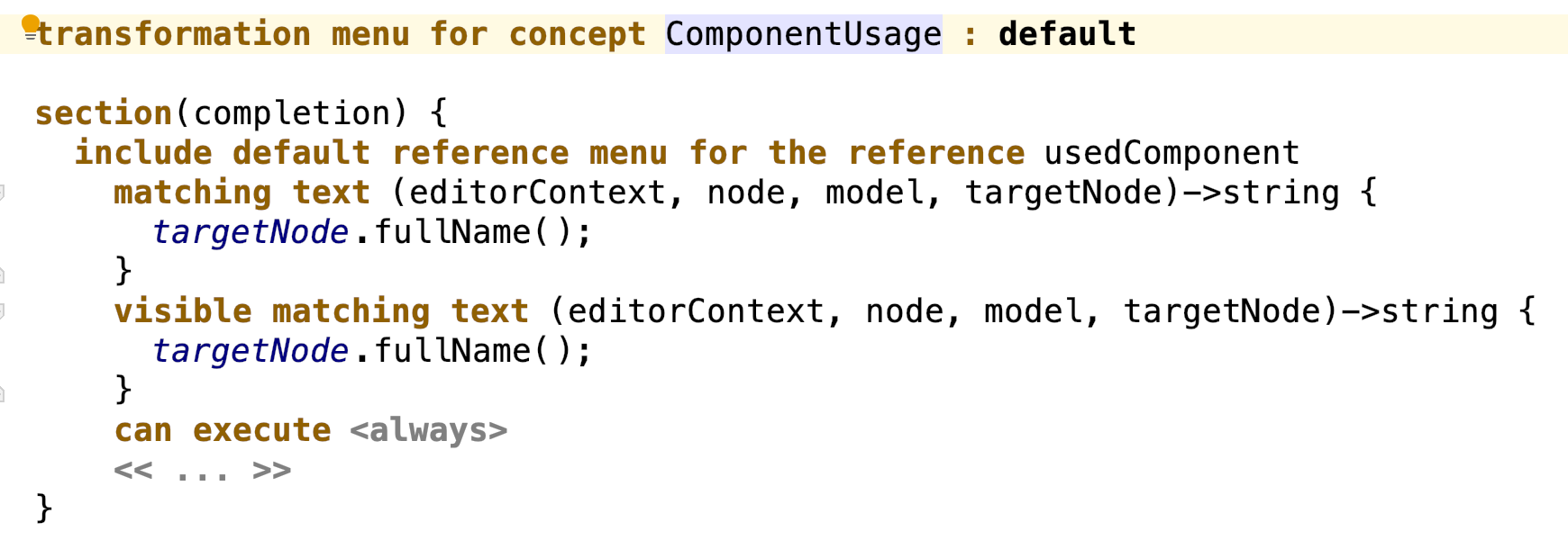 Class creator completion menu Class creator completion menu