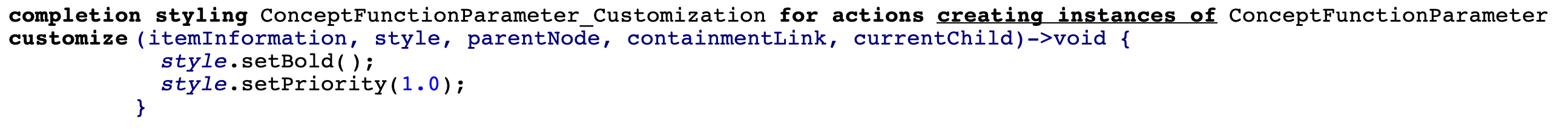 Completion styling concept func Completion styling concept func