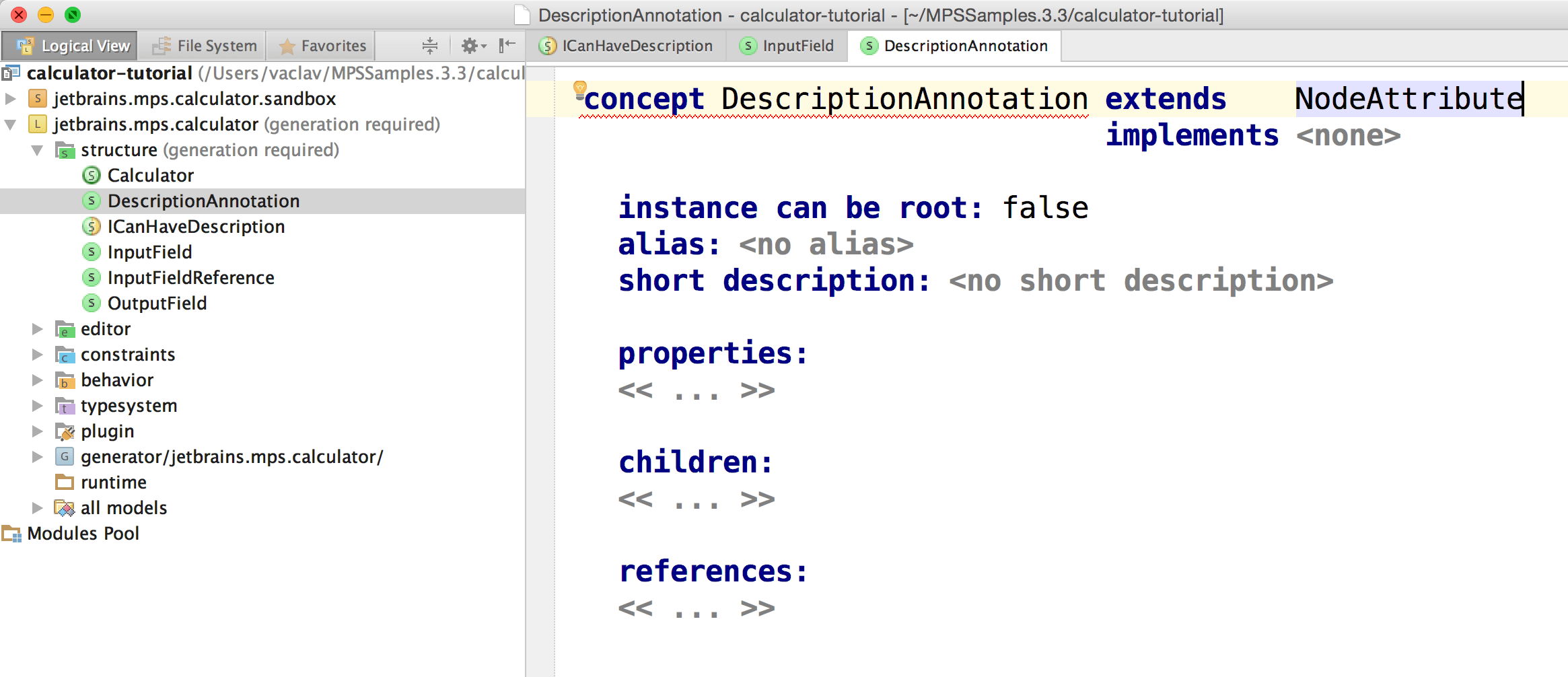 Creating the description Creating the description