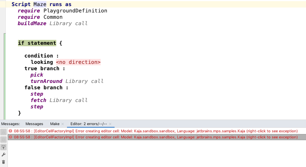 Editor error Editor error