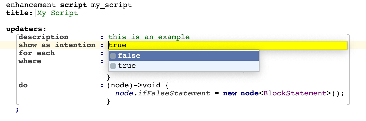 Scripts intention flag