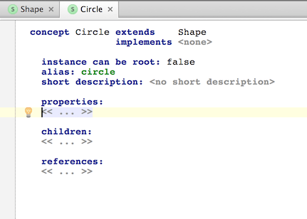 Expanding the properties section Expanding the properties section